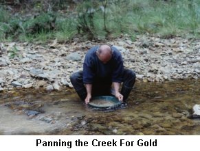 Panning The Creek For Gold - Click to enlarge