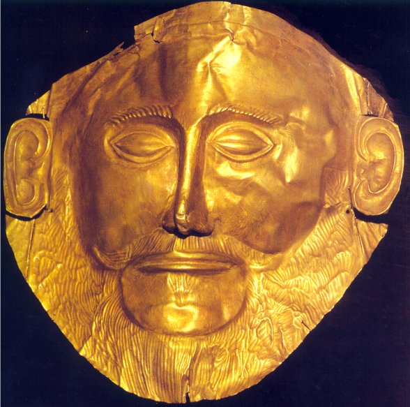 Ancient Mycenaean Mask   - Click to Return