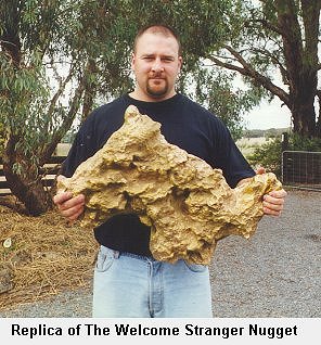 Replica of the Welcome Stranger Nugget - Click to enlarge